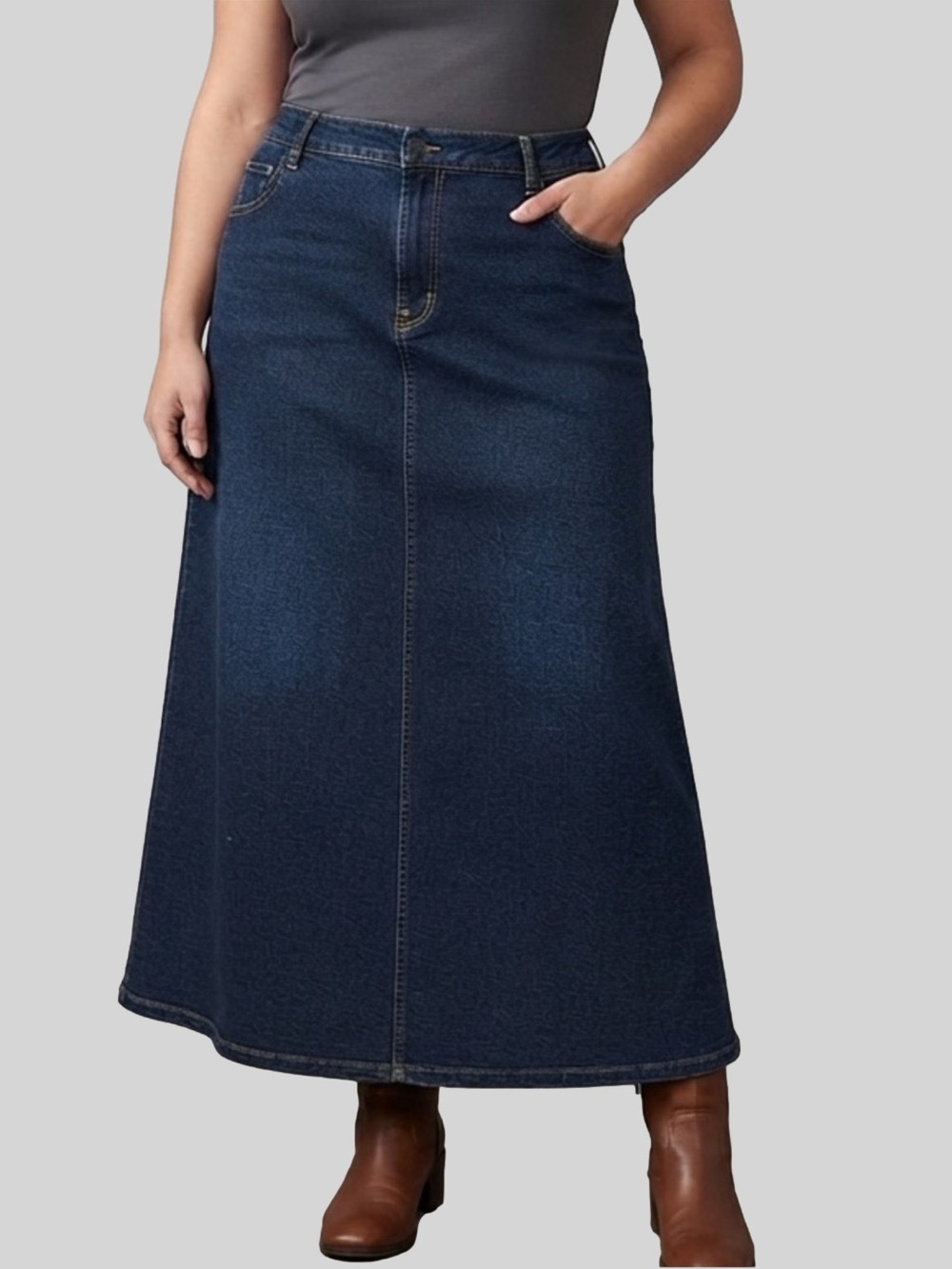 PENMANS Dark Blue Denim A-Line Maxi Skirt size 4X